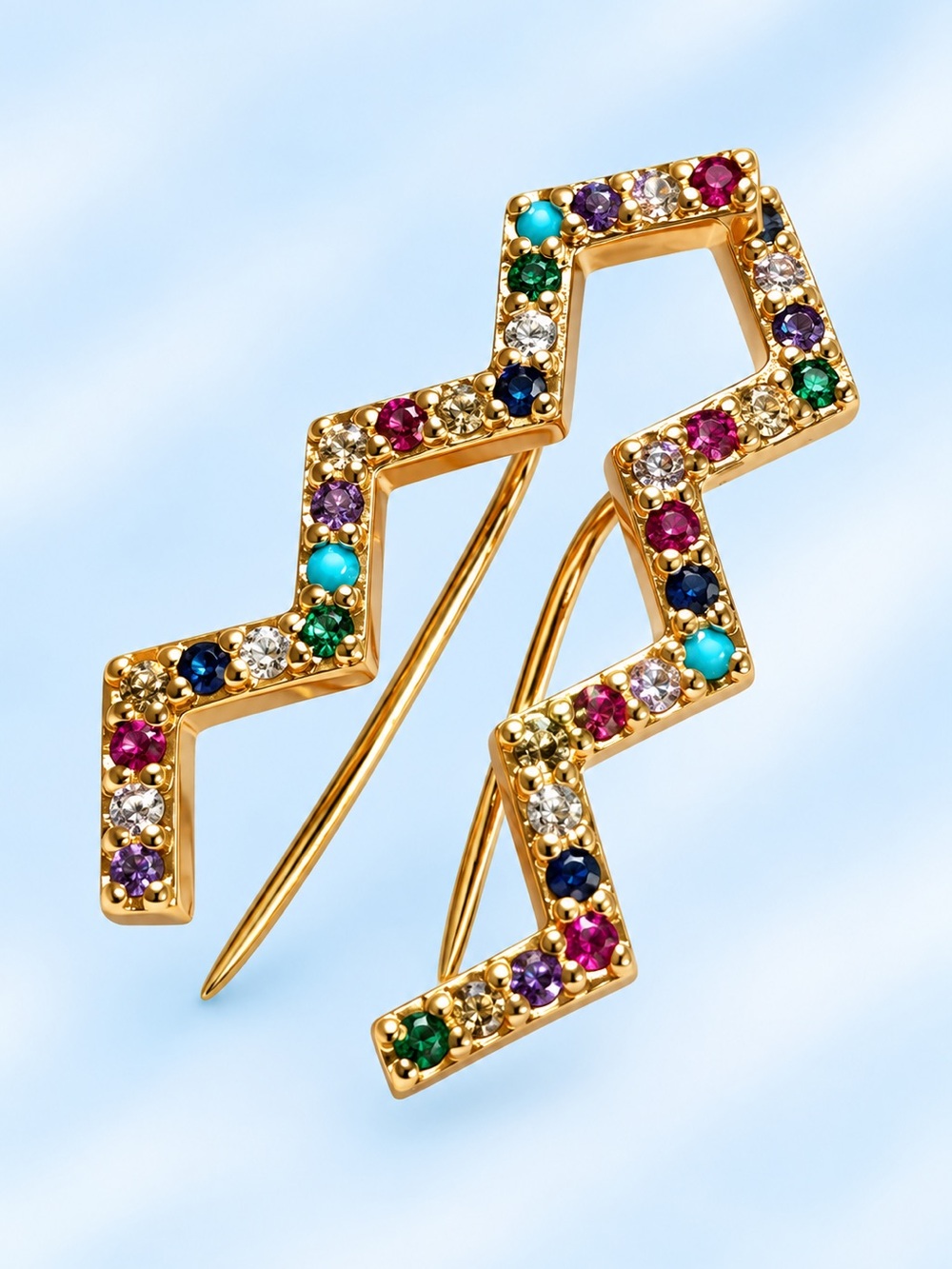 Pavé Triangle Ear Crawlers - 18k Rose Gold Plated 🔺